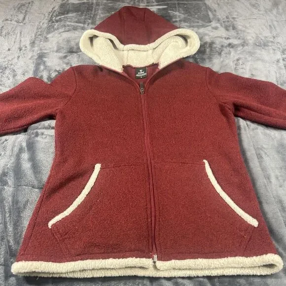 Kuhl Women's Hooded Alfpaca Fleece Zip Up Burgundy Small outdoor hiking - Picture 3 of 10